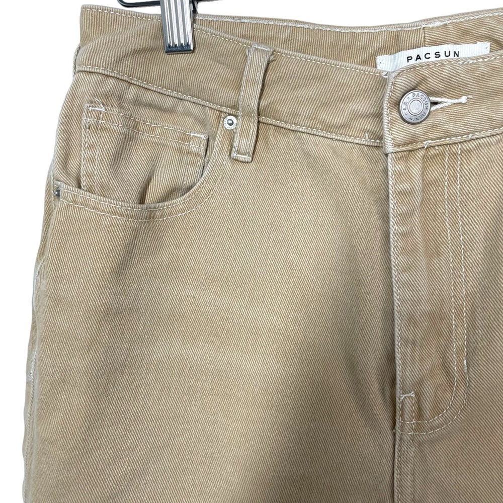 PacSun Women's Straight Leg Jeans - Light Tan - Picture 8 of 14